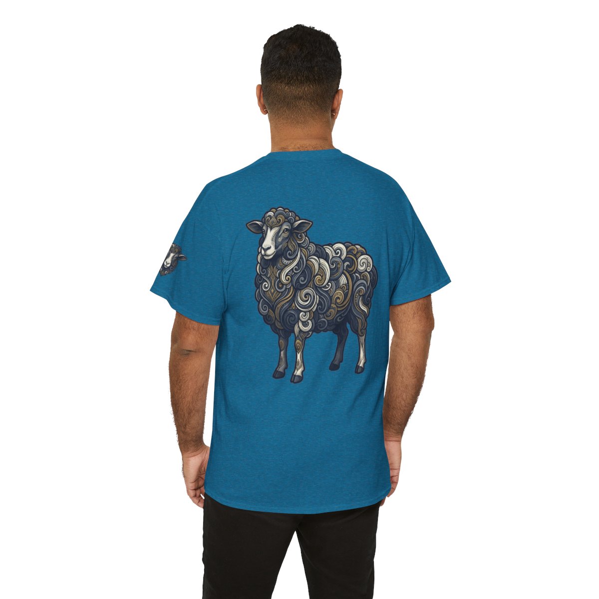 Color: Antique Sapphire | Barnyard Sheep Premium Graphic Tee