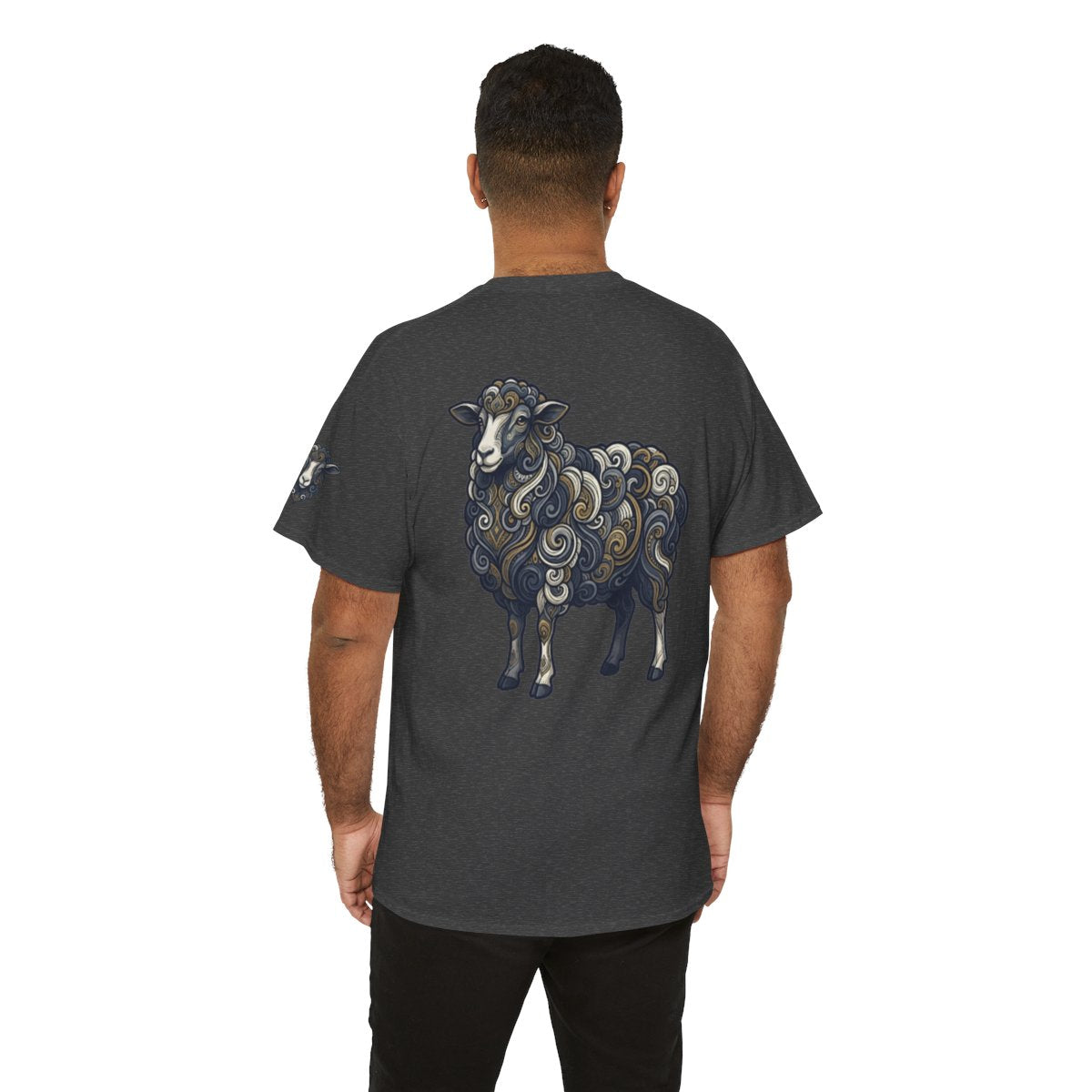 Color: Dark Heather | Barnyard Sheep Premium Graphic Tee