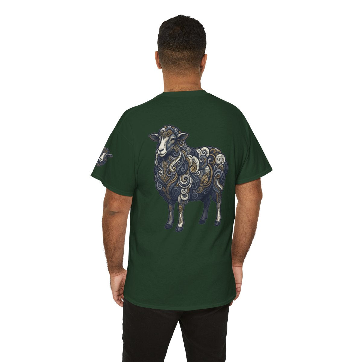 Color: Forest Green | Barnyard Sheep Premium Graphic Tee