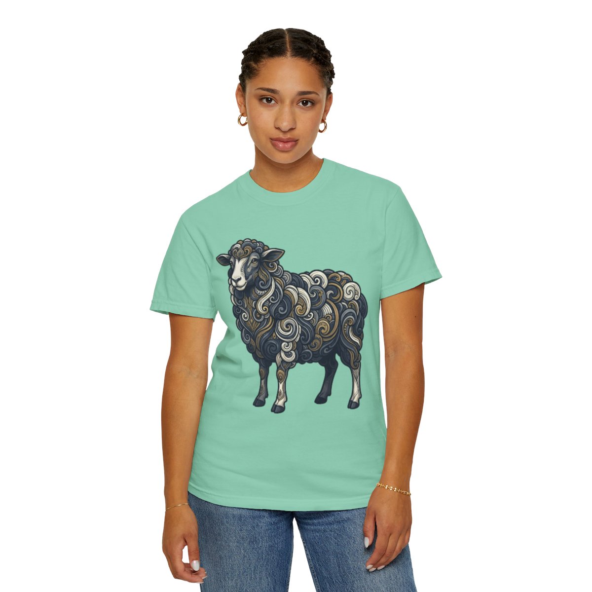 Color: Island Reef | Barnyard Sheep Unisex Garment-Dyed Tee