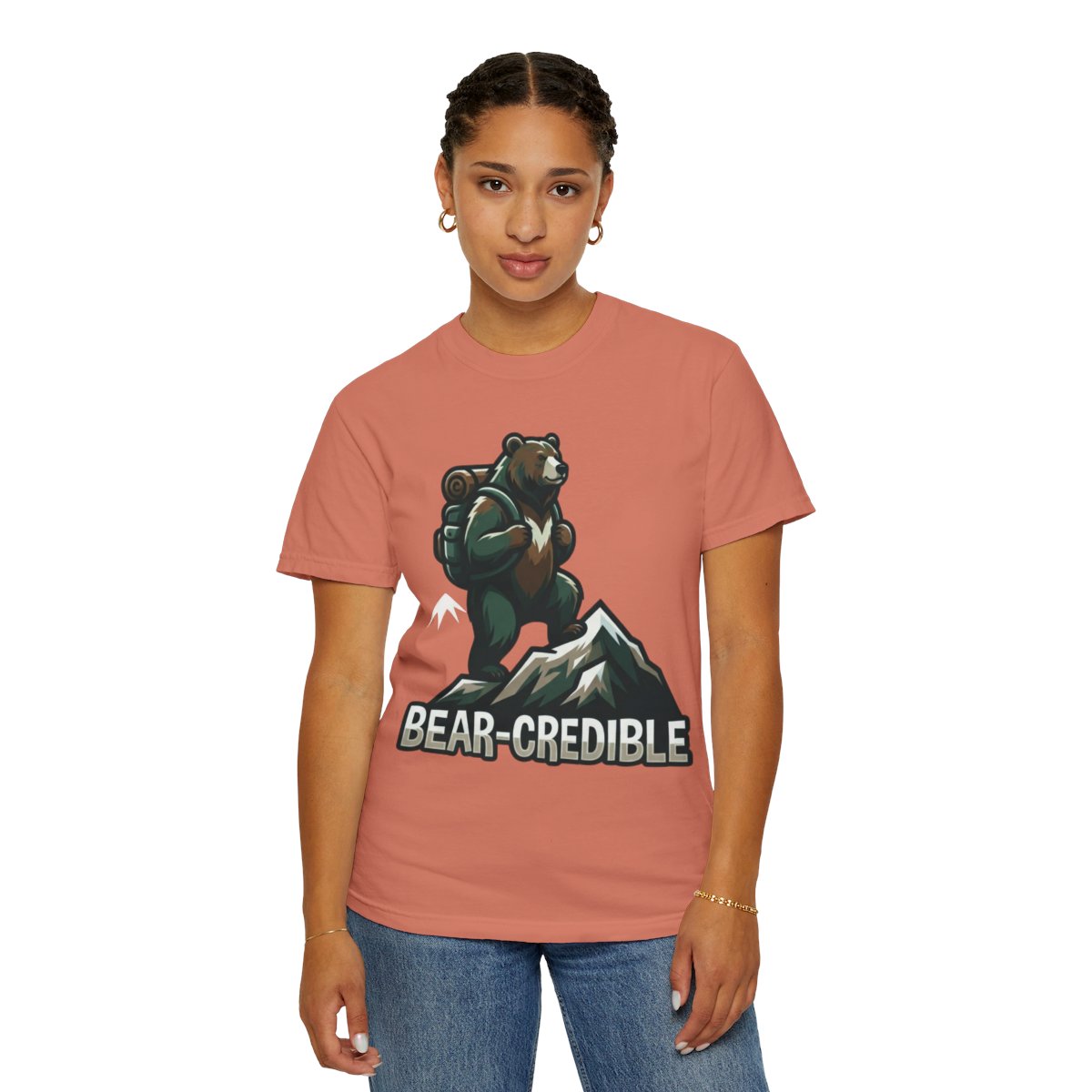 Color: Terracotta | Bear Credible Unisex Garment-Dyed Tee