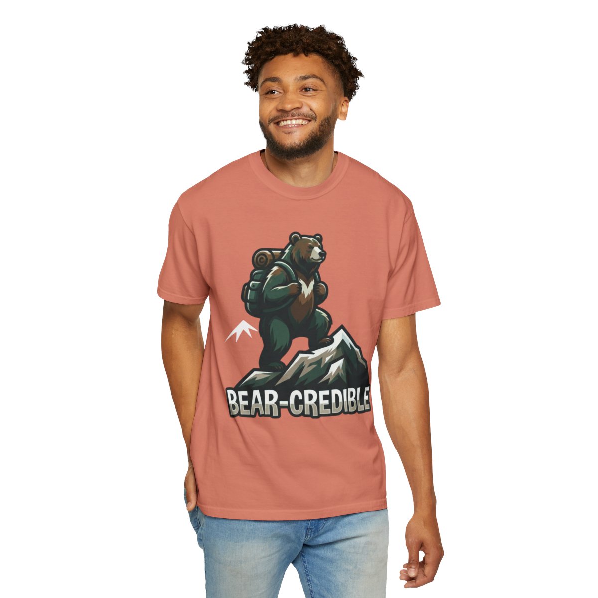 Color: Terracotta | Bear Credible Unisex Garment-Dyed Tee