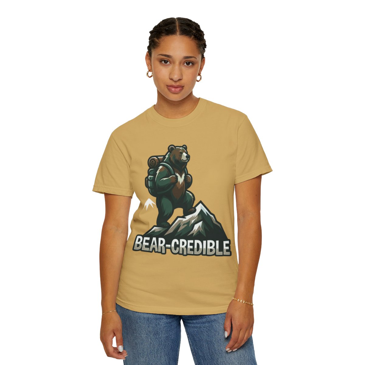 Color: Mustard | Bear Credible Unisex Garment-Dyed Tee