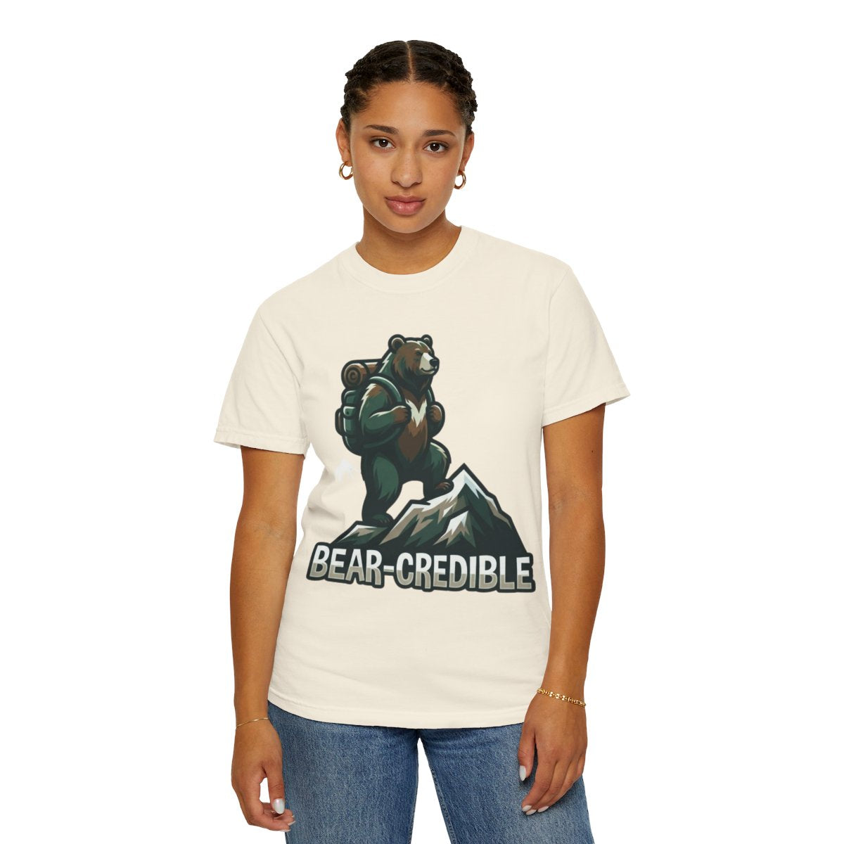 Color: Ivory | Bear Credible Unisex Garment-Dyed Tee