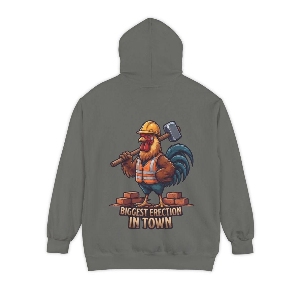 Color: Grey | Biggest Erection in Town Garment-Dyed Hoodie