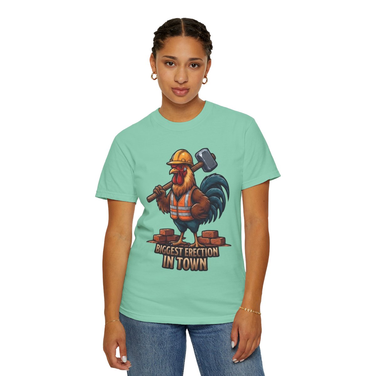 Color: Island Reef | Biggest Erection in Town Unisex Garment-Dyed Tee