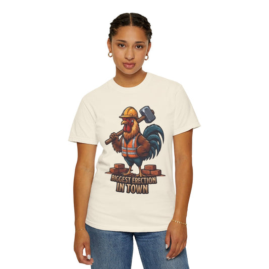 Color: Ivory | Biggest Erection in Town Unisex Garment-Dyed Tee