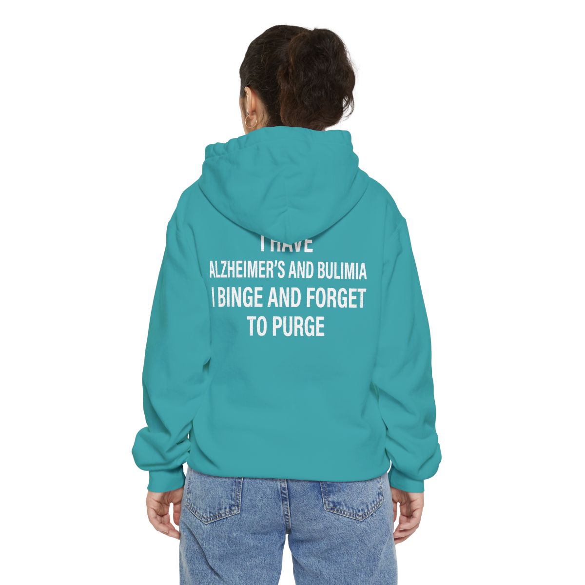 Color: Seafoam | Binge But Forget to Purge Garment-Dyed Hoodie