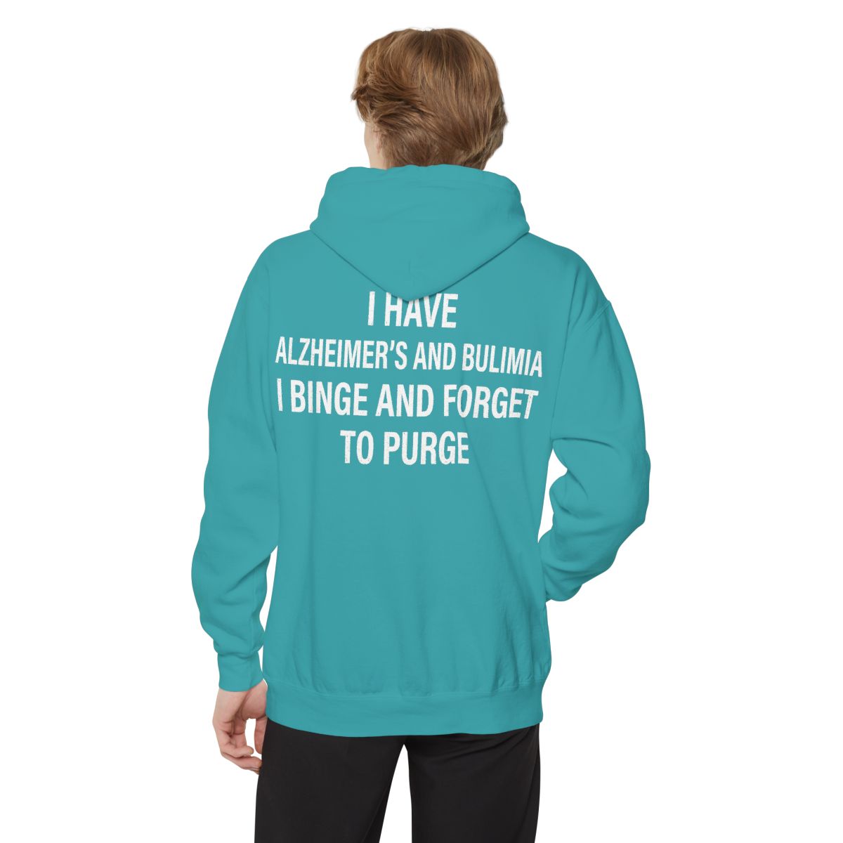 Color: Seafoam | Binge But Forget to Purge Garment-Dyed Hoodie