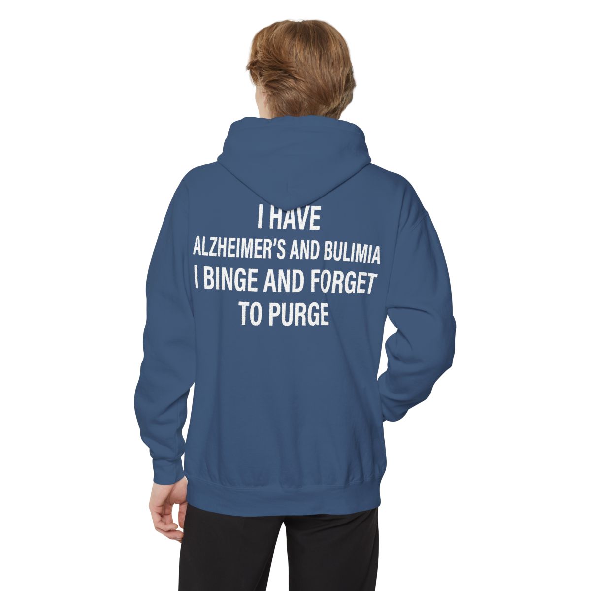 Color: True Navy | Binge But Forget to Purge Garment-Dyed Hoodie