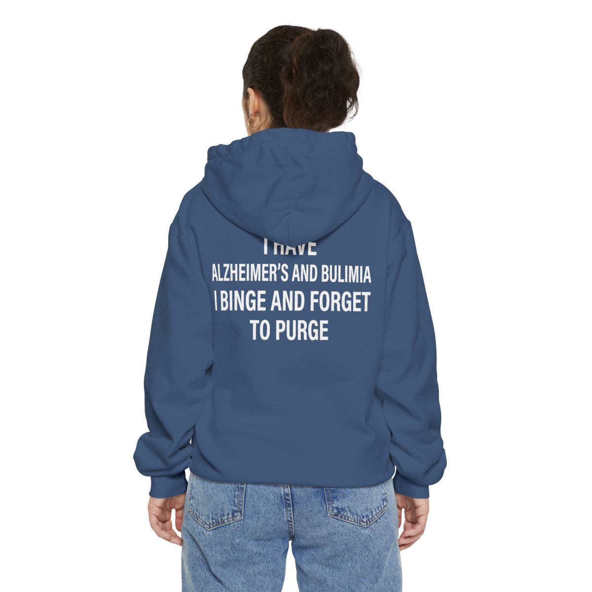 Color: True Navy | Binge But Forget to Purge Garment-Dyed Hoodie