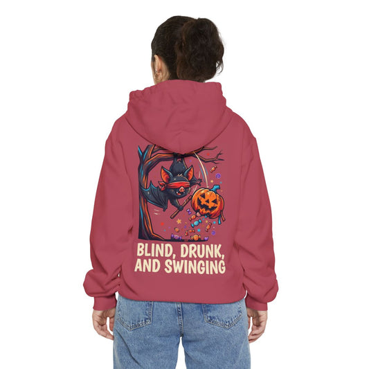Color: Crimson | Blind, Drunk, and Swinging Garment-Dyed Hoodie