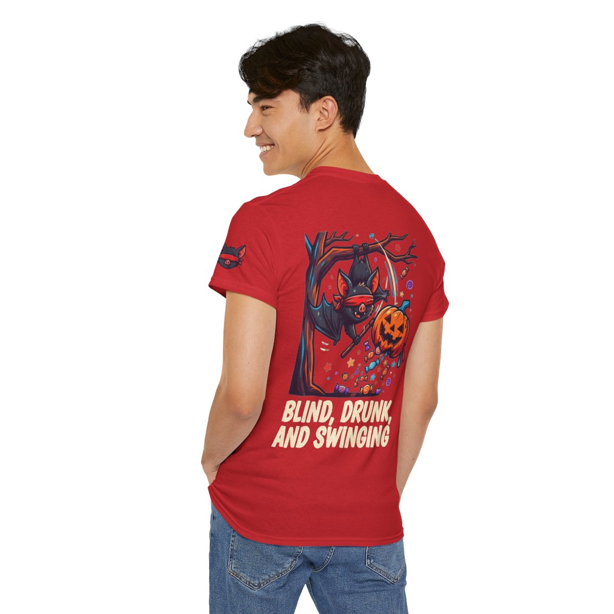 Color: Red | Blind, Drunk, and Swinging Premium Graphic Tee
