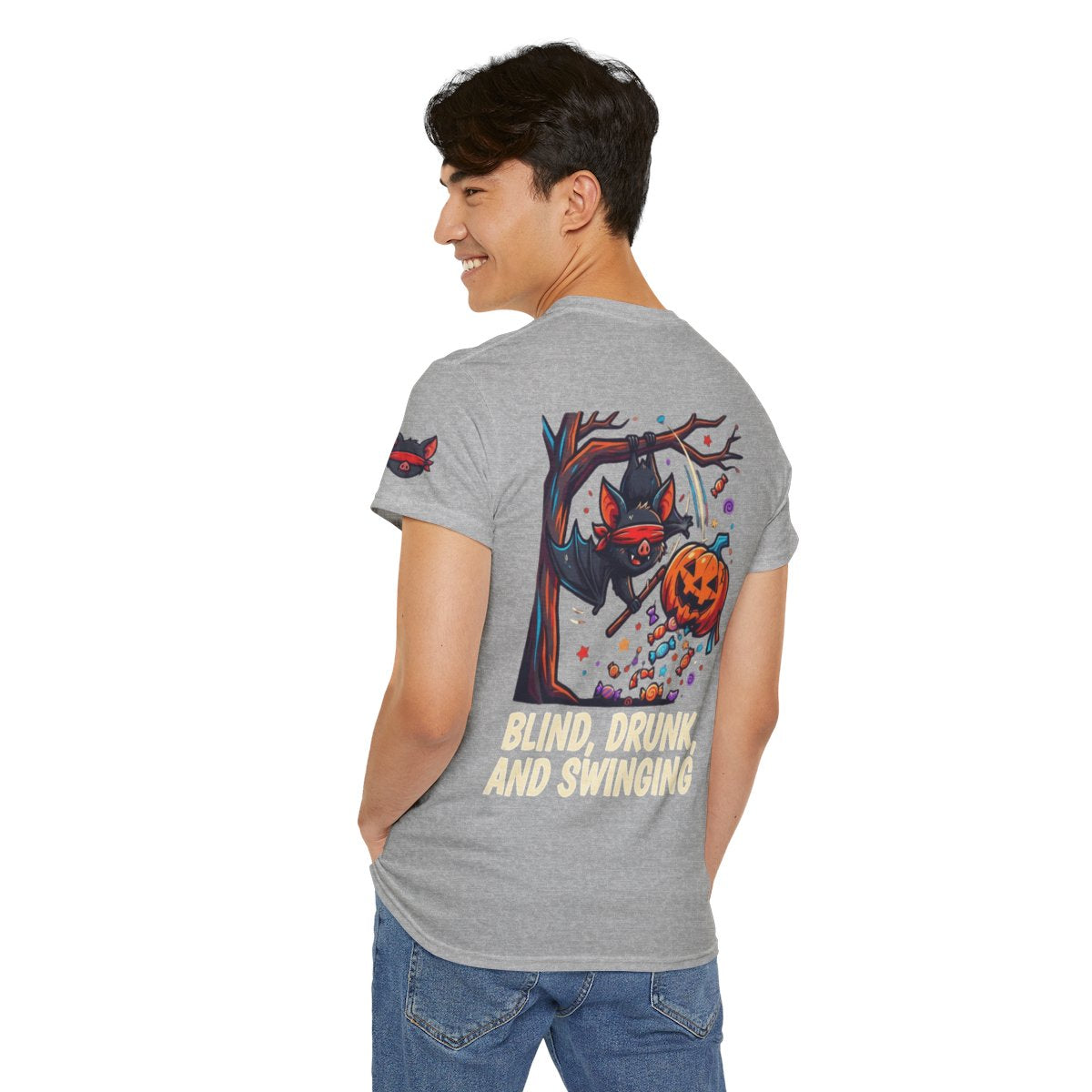 Color: Sport Grey | Blind, Drunk, and Swinging Premium Graphic Tee