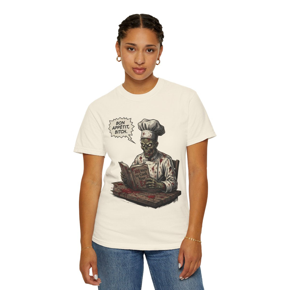 Color: Ivory | Bon Appetit Bitch Unisex Garment-Dyed Tee