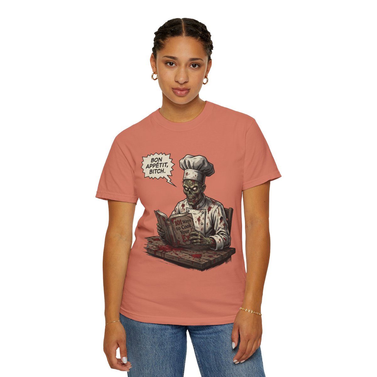 Color: Terracotta | Bon Appetit Bitch Unisex Garment-Dyed Tee