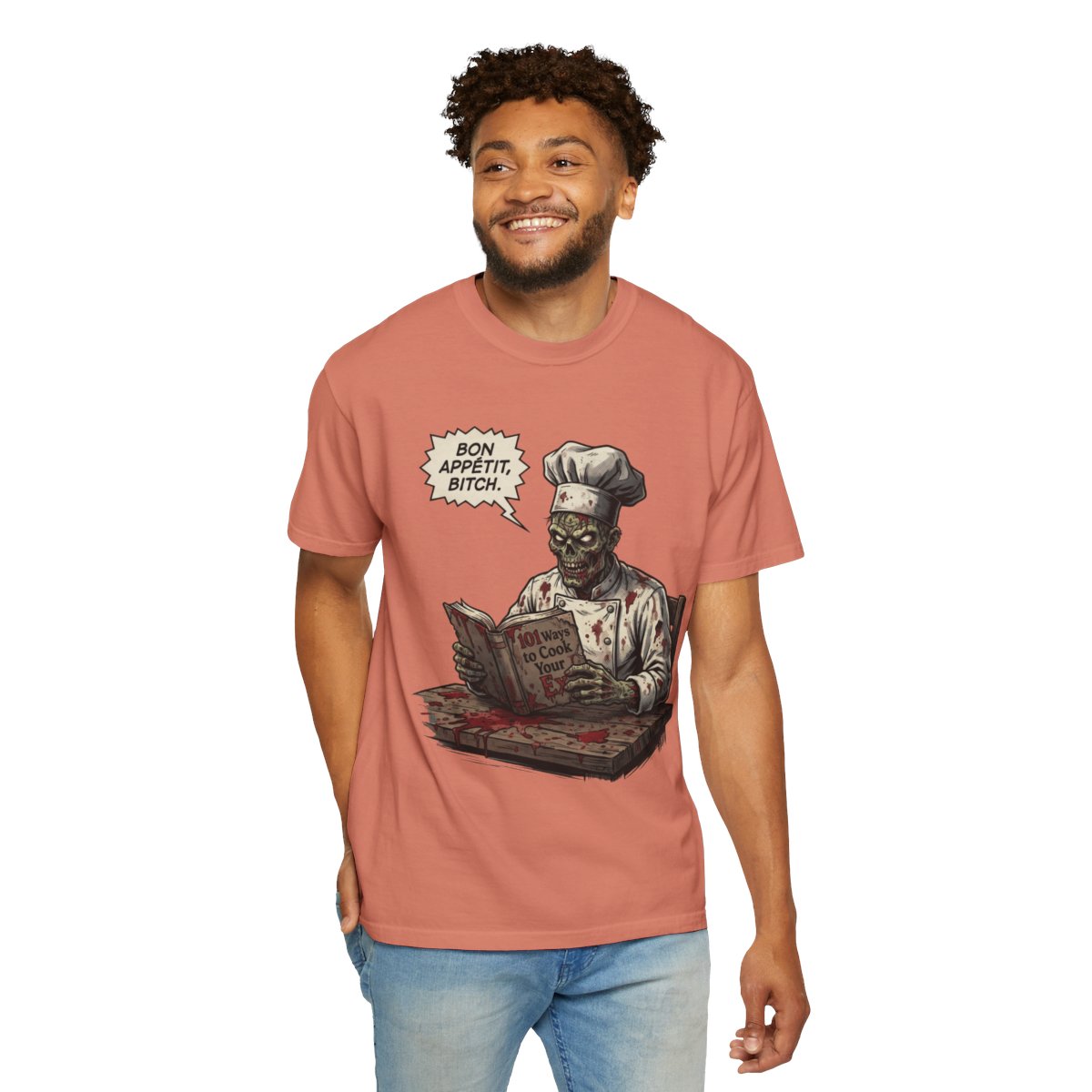 Color: Terracotta | Bon Appetit Bitch Unisex Garment-Dyed Tee