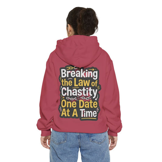 Color: Crimson | Breaking the Law of Chastity Garment-Dyed Hoodie