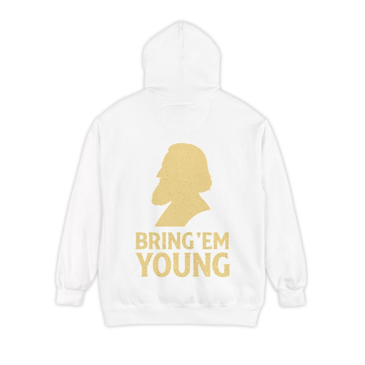 Color: White | Bring Em Young Garment-Dyed Hoodie