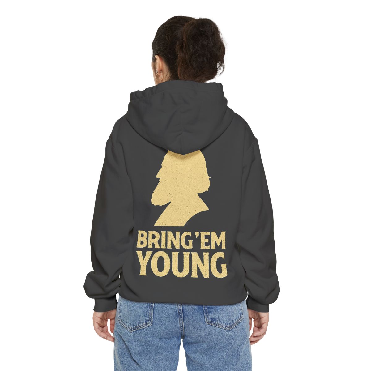 Color: Pepper | Bring Em Young Garment-Dyed Hoodie