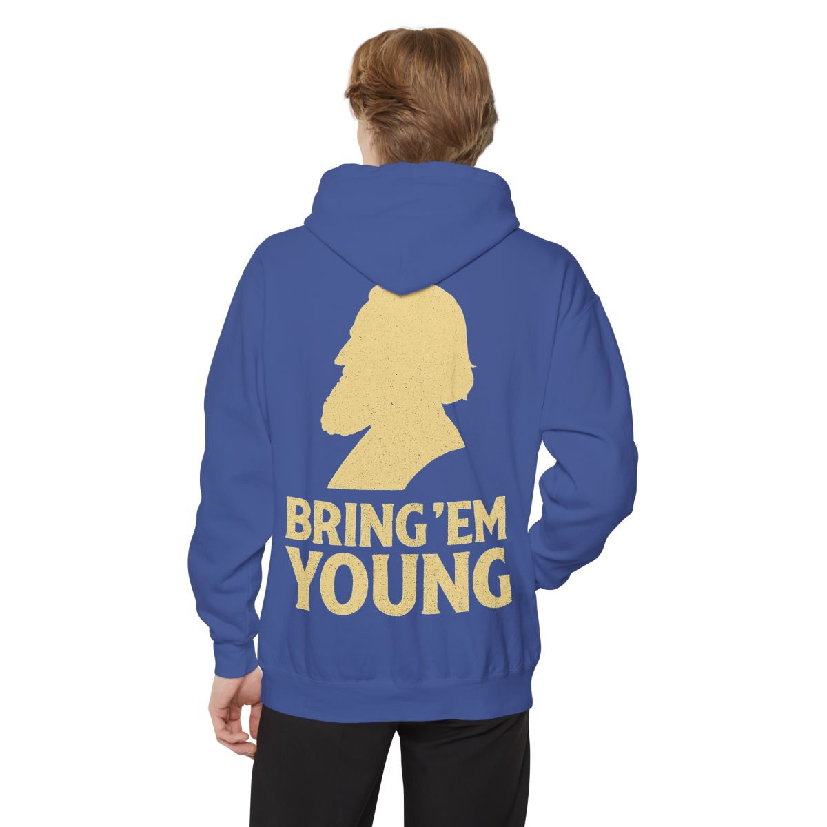 Color: Flo Blue | Bring Em Young Garment-Dyed Hoodie
