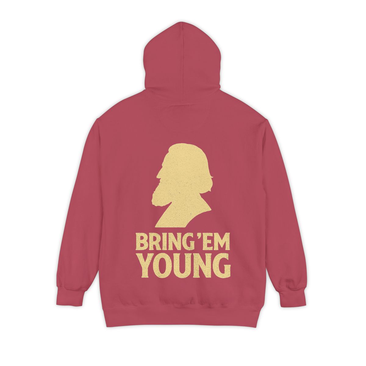Color: Crimson | Bring Em Young Garment-Dyed Hoodie