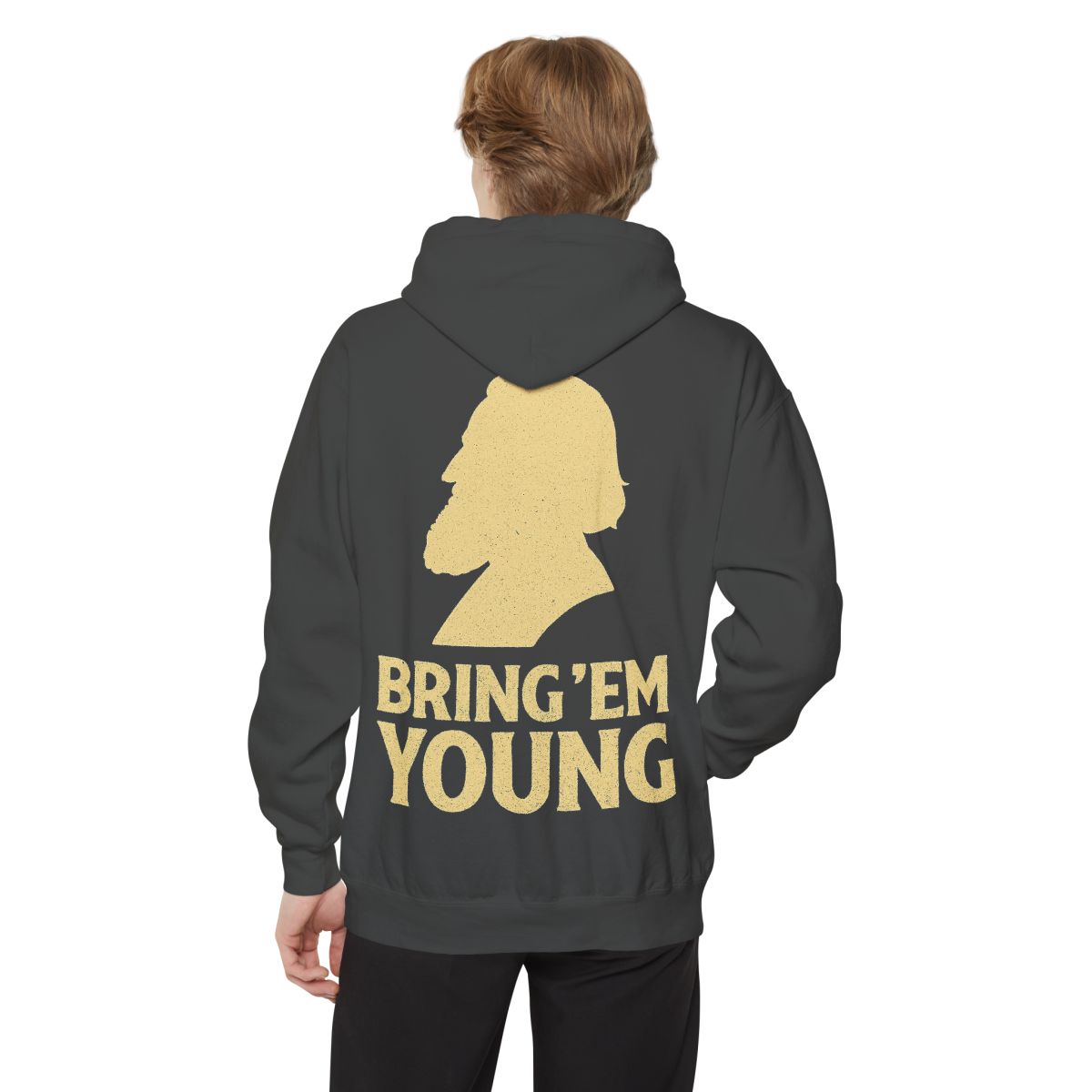 Color: Pepper | Bring Em Young Garment-Dyed Hoodie