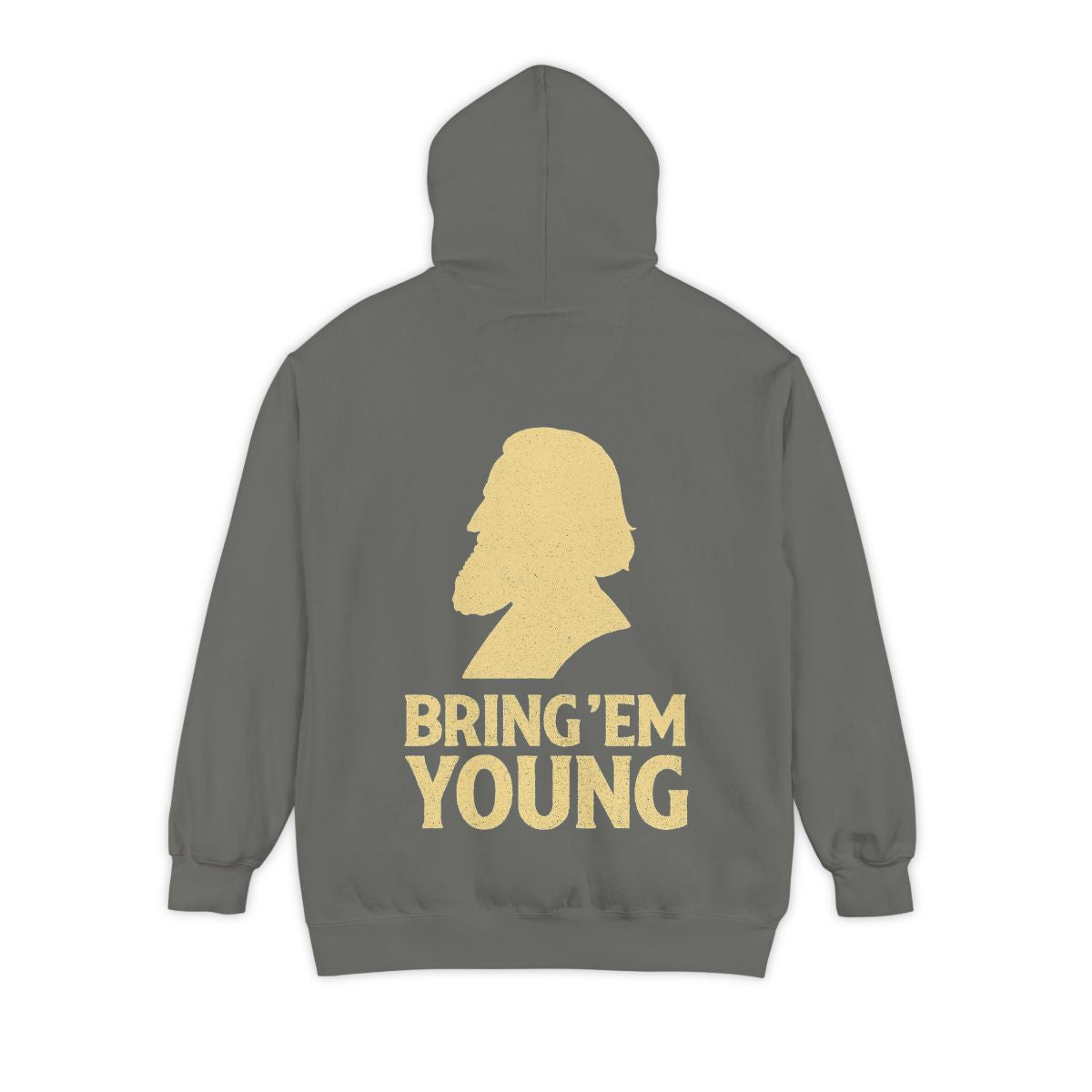Color: Grey | Bring Em Young Garment-Dyed Hoodie
