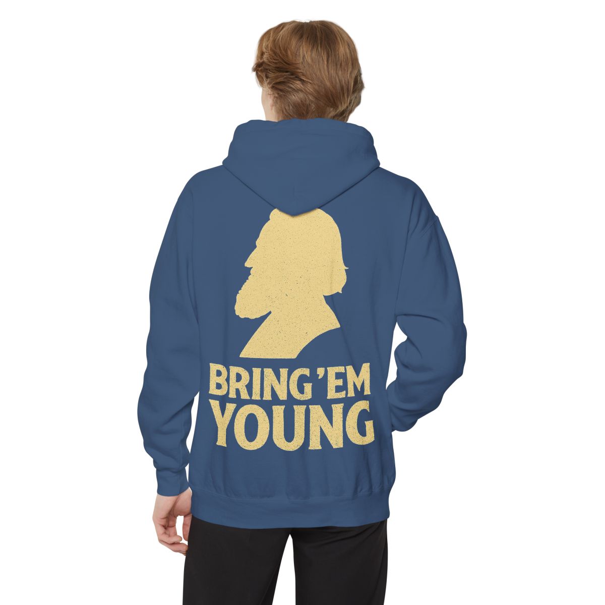 Color: True Navy | Bring Em Young Garment-Dyed Hoodie