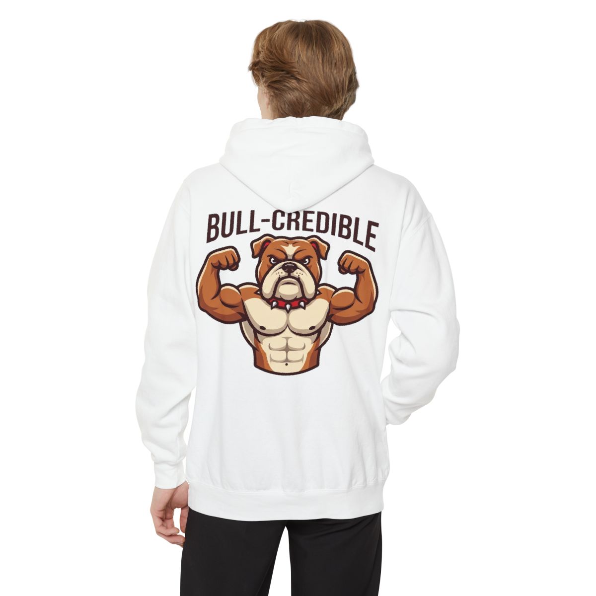 Color: White | Bull Credible Garment-Dyed Hoodie