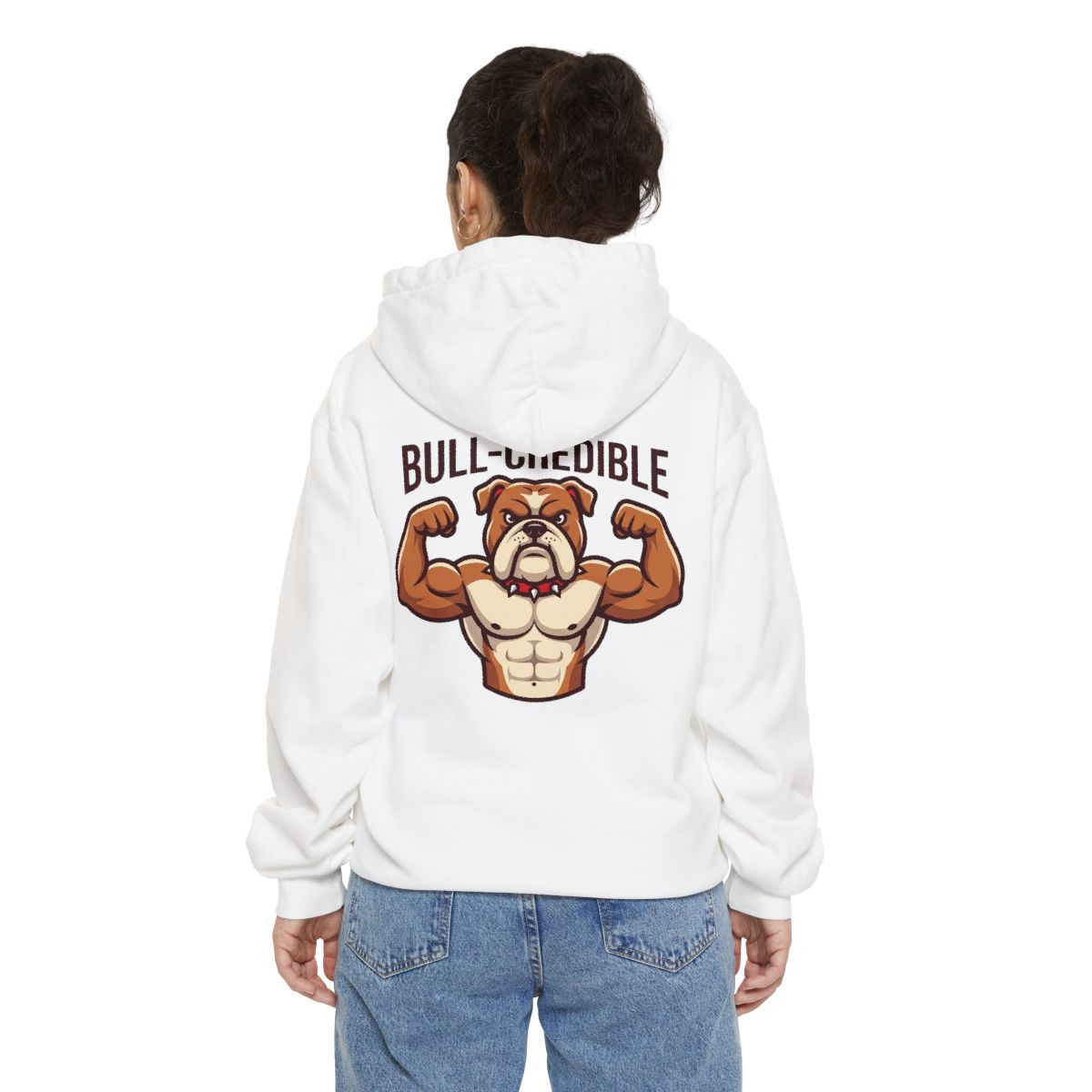 Color: White | Bull Credible Garment-Dyed Hoodie