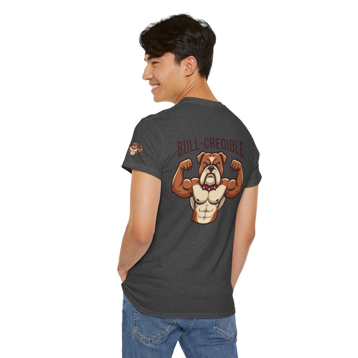 Color: Dark Heather | Bull Credible Premium Graphic Tee