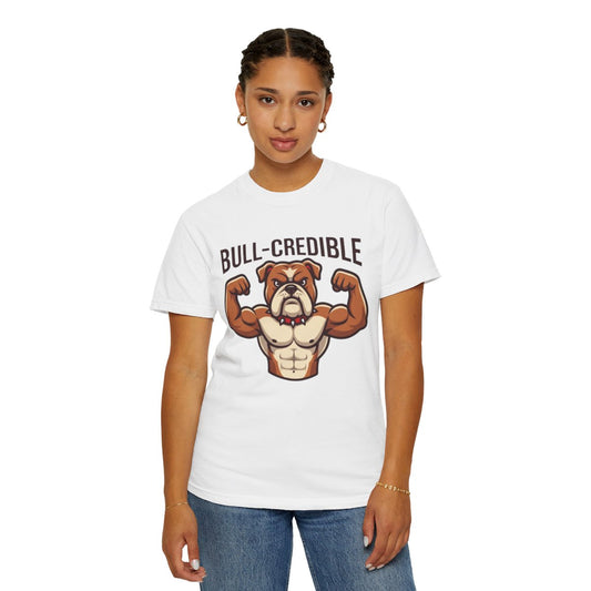 Color: White | Bull Credible Unisex Garment-Dyed Tee