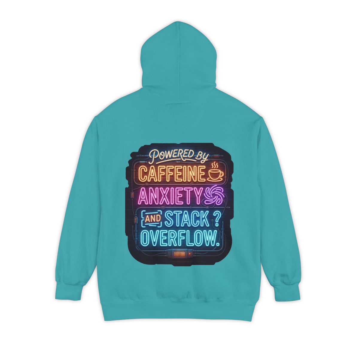 Color: Seafoam | Caffeine Anxiety And Stack Overflow Garment-Dyed Hoodie