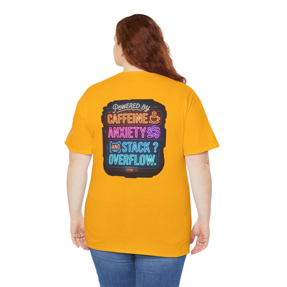 Color: Gold | Caffeine Anxiety And Stack Overflow Premium Graphic Tee