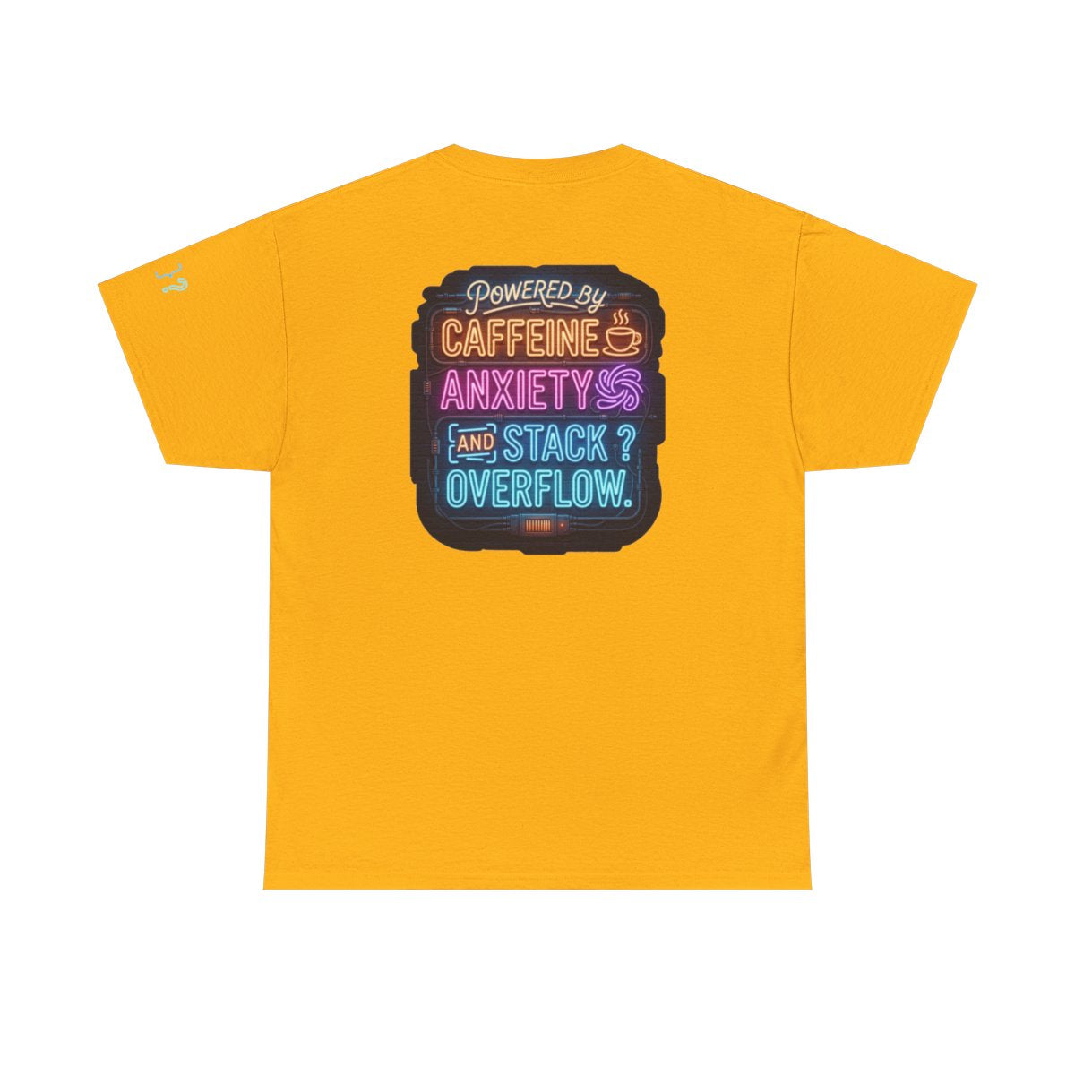 Color: Gold | Caffeine Anxiety And Stack Overflow Premium Graphic Tee