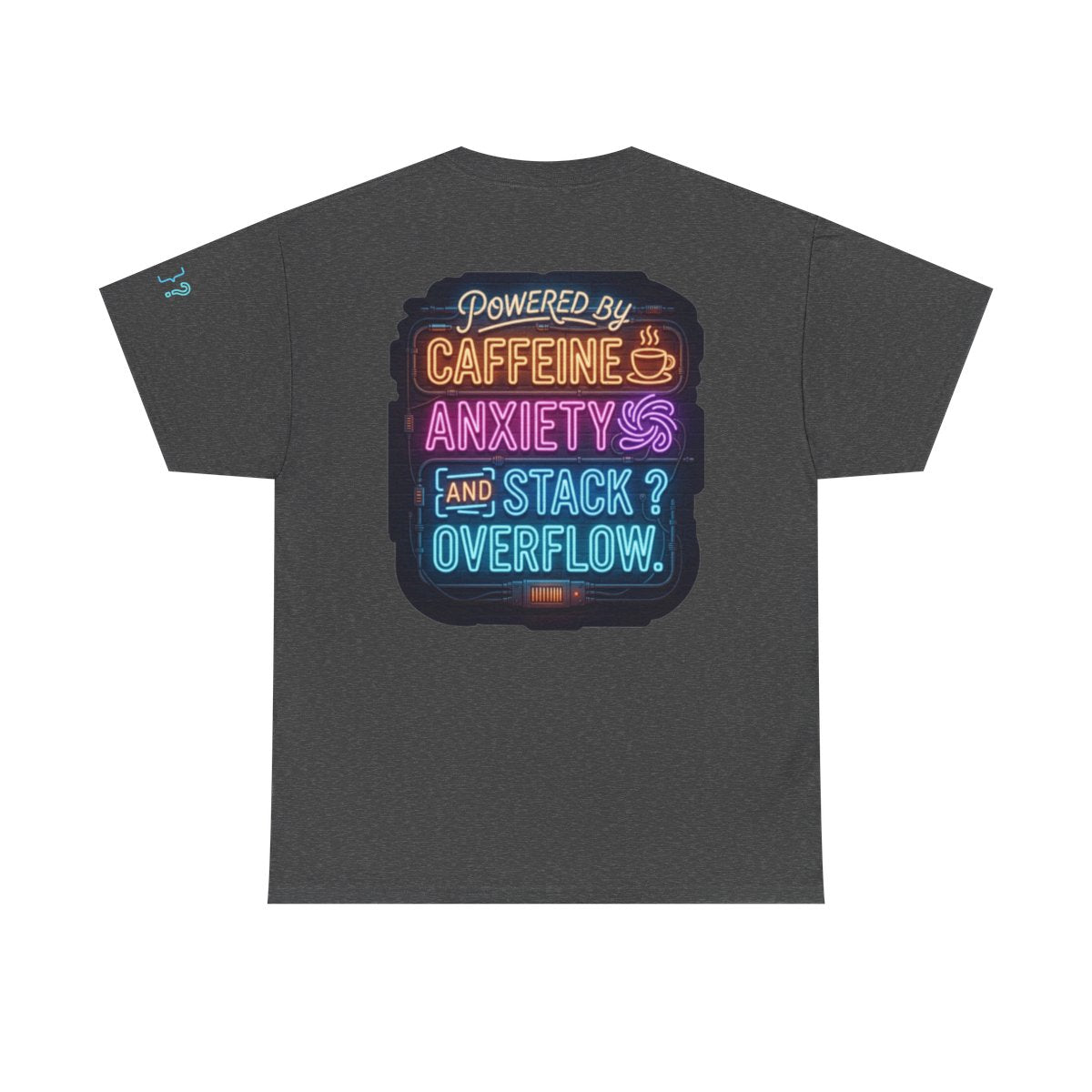 Color: Dark Heather | Caffeine Anxiety And Stack Overflow Premium Graphic Tee
