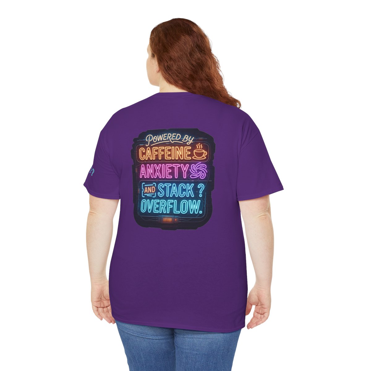 Color: Purple | Caffeine Anxiety And Stack Overflow Premium Graphic Tee