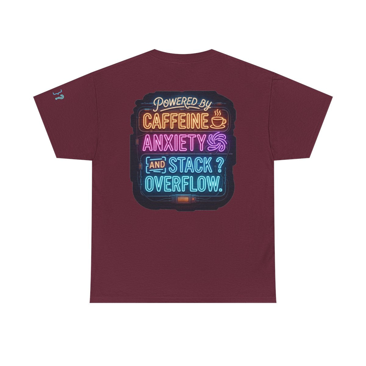 Color: Maroon | Caffeine Anxiety And Stack Overflow Premium Graphic Tee
