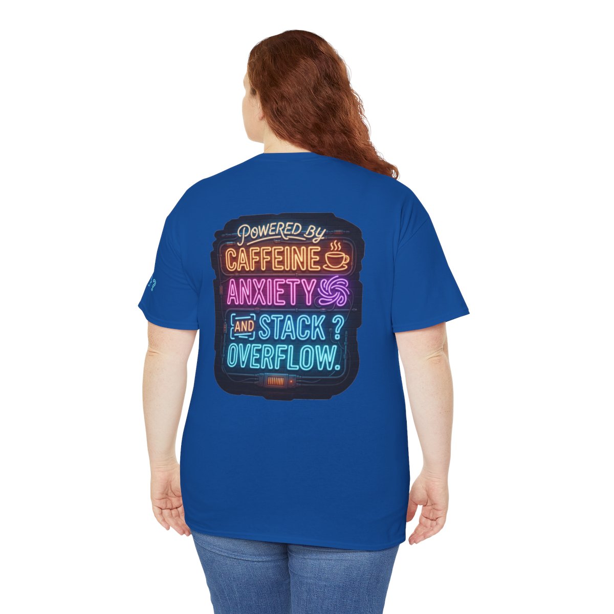 Color: Royal | Caffeine Anxiety And Stack Overflow Premium Graphic Tee