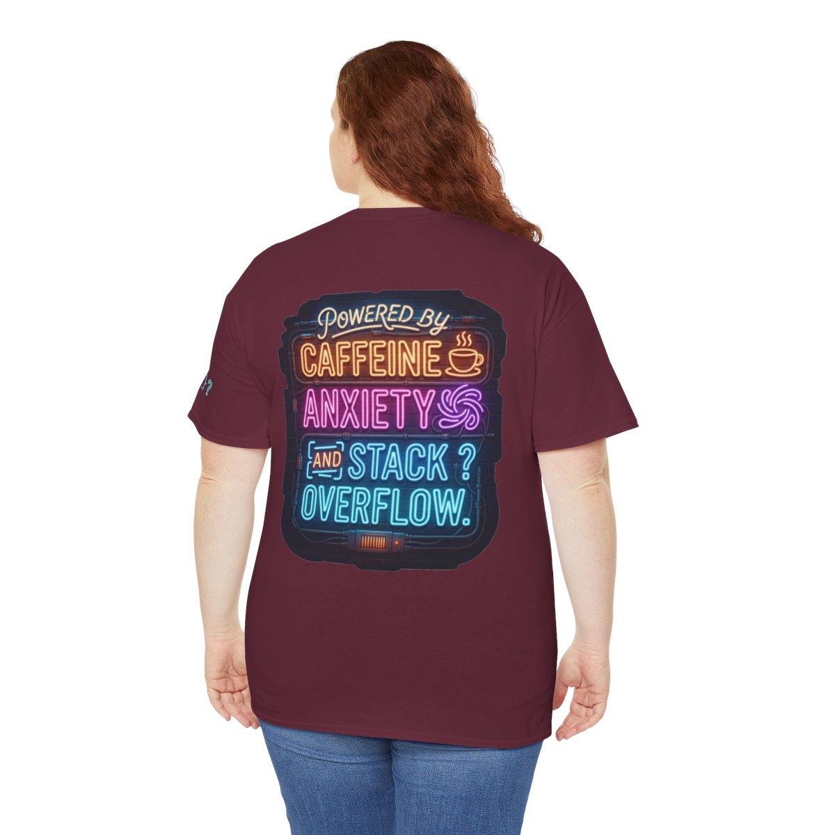 Color: Maroon | Caffeine Anxiety And Stack Overflow Premium Graphic Tee