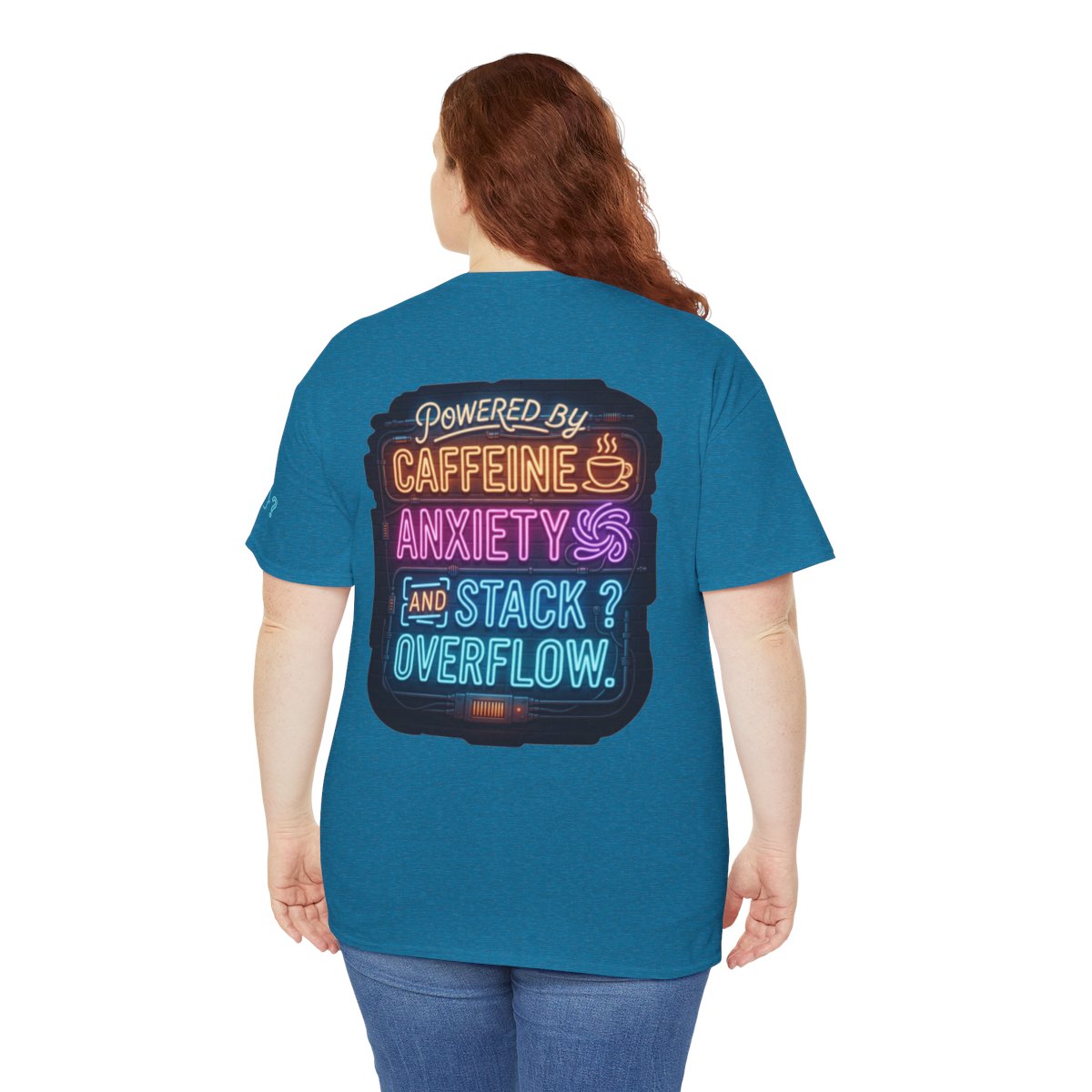 Color: Antique Sapphire | Caffeine Anxiety And Stack Overflow Premium Graphic Tee