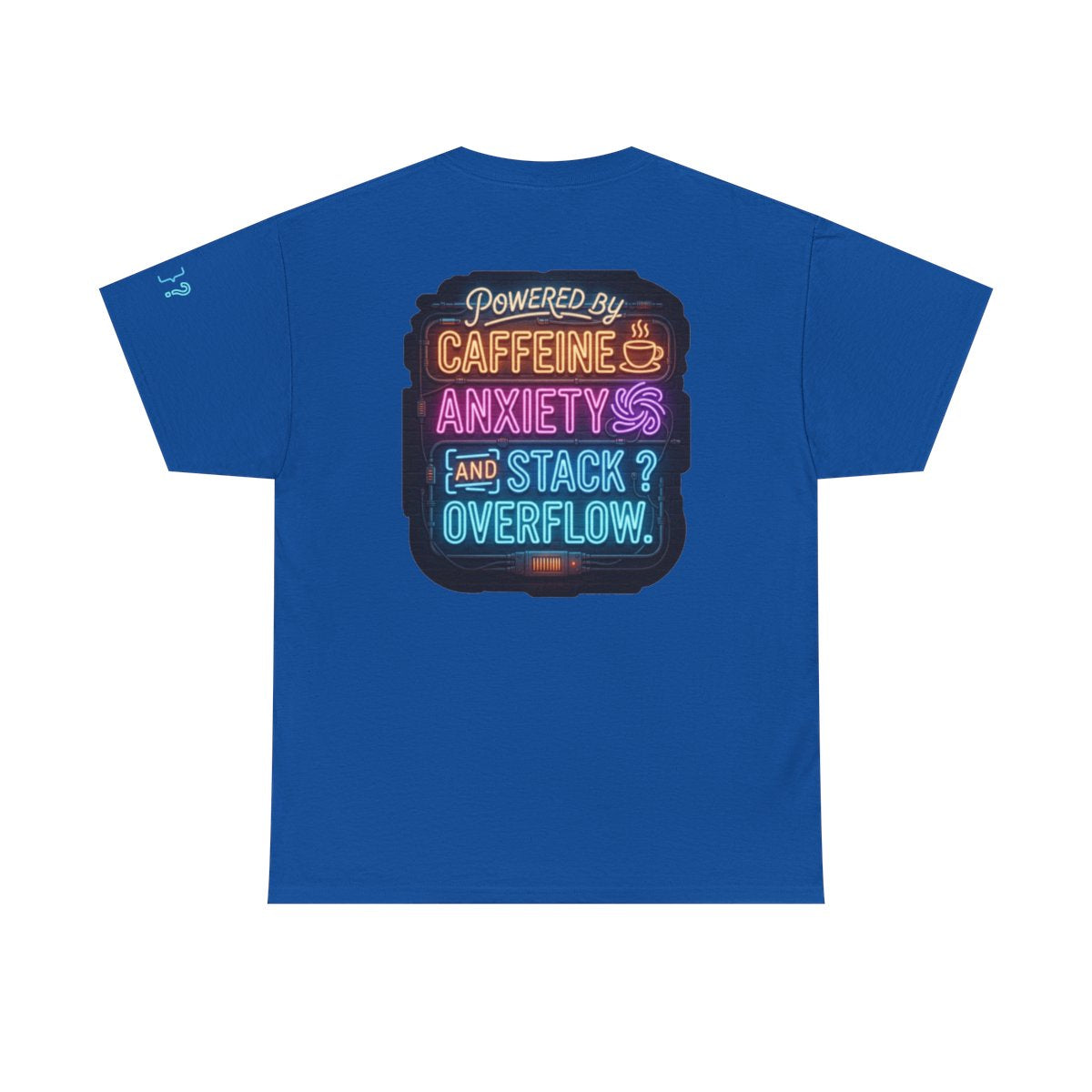 Color: Royal | Caffeine Anxiety And Stack Overflow Premium Graphic Tee