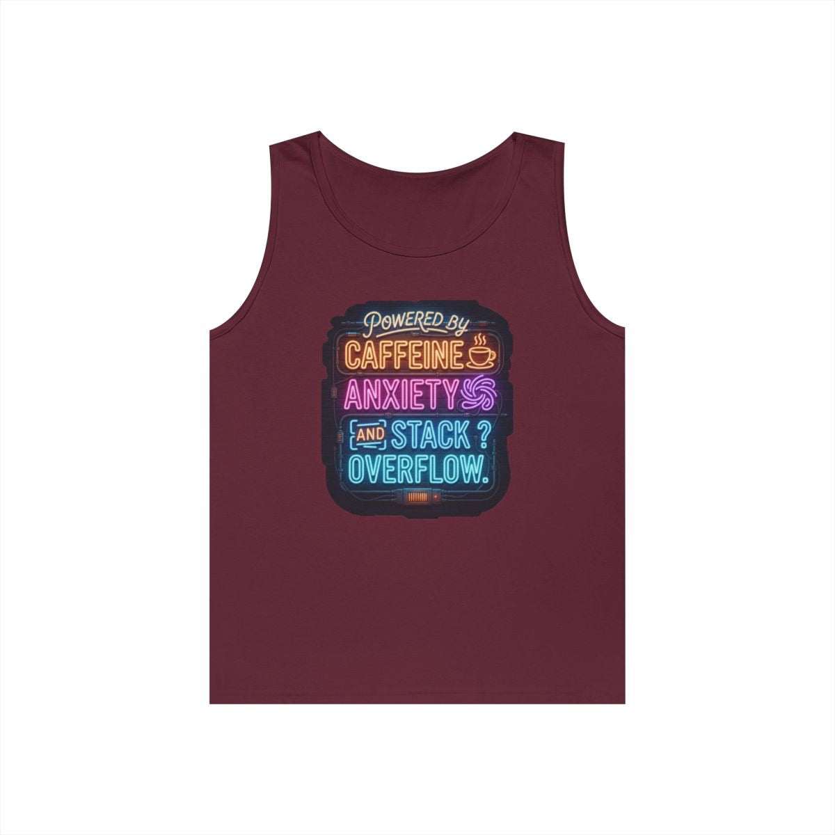 Color: Maroon | Caffeine Anxiety And Stack Overflow Tank Top