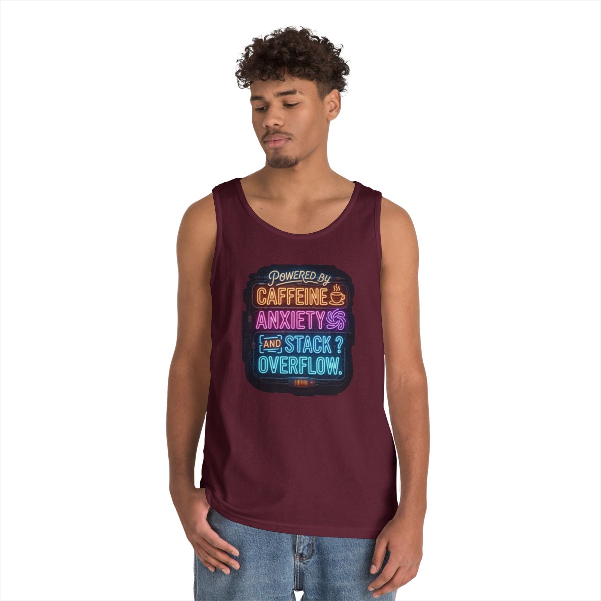Color: Maroon | Caffeine Anxiety And Stack Overflow Tank Top