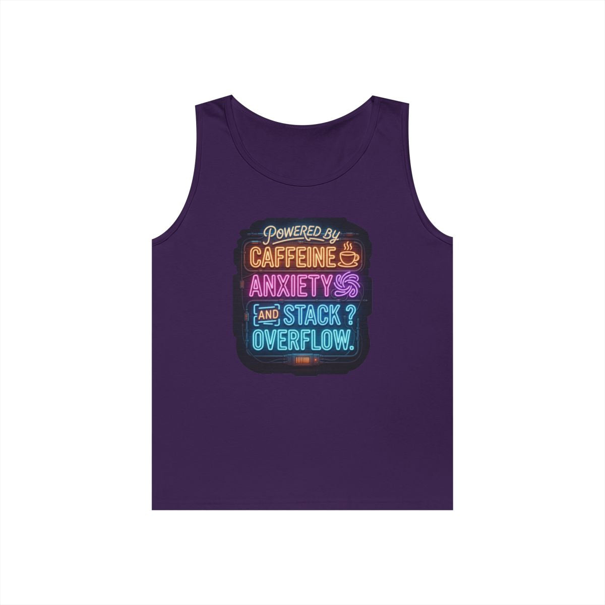 Color: Purple | Caffeine Anxiety And Stack Overflow Tank Top