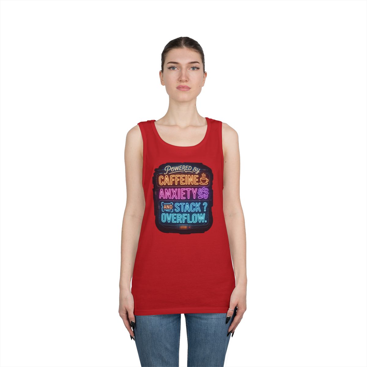 Color: Red | Caffeine Anxiety And Stack Overflow Tank Top