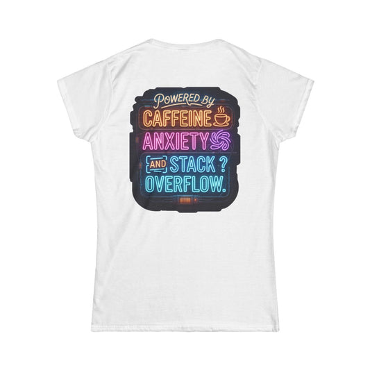Color: White | Caffeine Anxiety And Stack Overflow Women's Tee