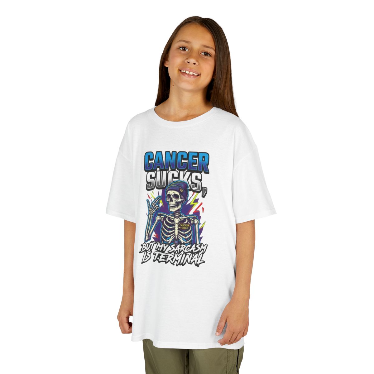 Color: White | Cancer Sucks But My Sarcasm Is Terminal Kids Tee