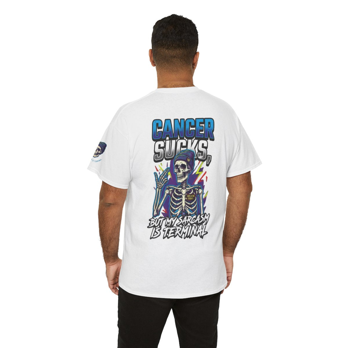 Color: White | Cancer Sucks But My Sarcasm Is Terminal Premium Graphic Tee